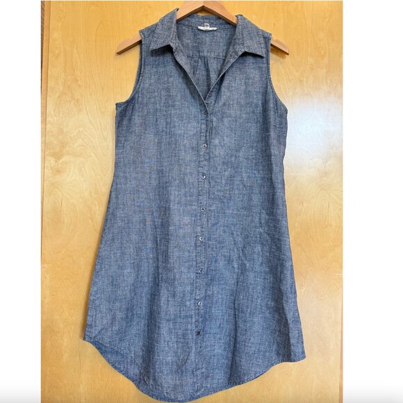 Eileen Fisher - Cotton Hemp Button Front Dress - Picture 1 of 4